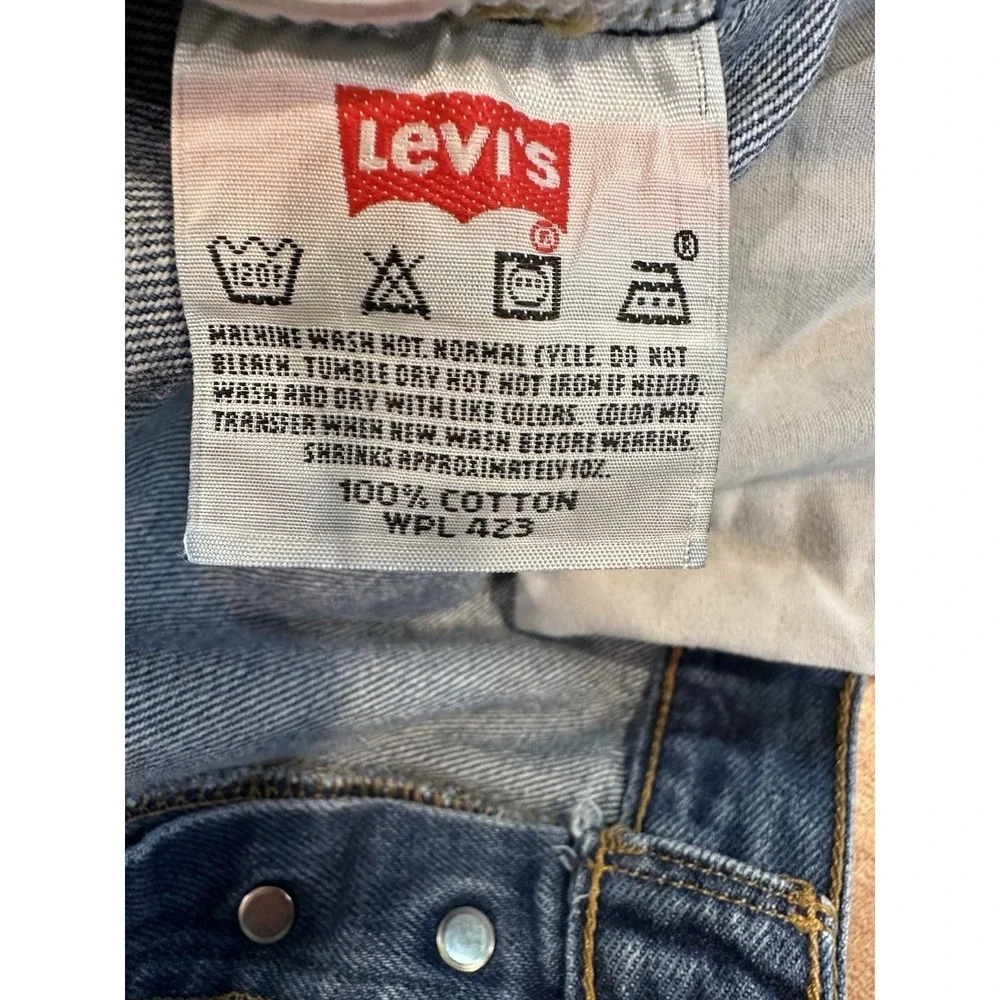 Levi's 501 Jeans Button Fly Blue Mens Light Wash Denim Straight Size 38x33